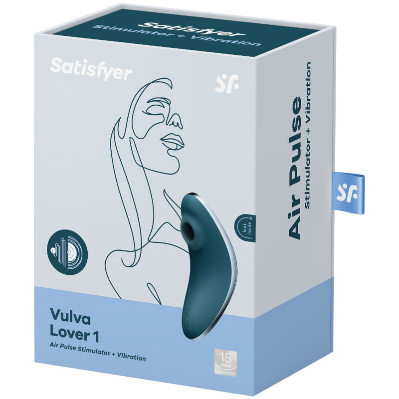 SATISFYER - VULVA LOVER 1 STIMOLATORE E VIBRATORE A IMPULSI D'ARIA BLU – Stimolatore dell'aria nessuna vibrazione – foto 4
