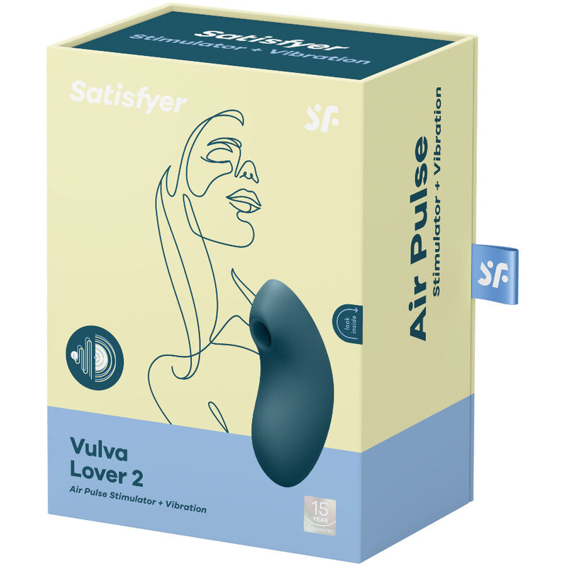 SATISFYER - STIMOLATORE E VIBRATORE A IMPULSI D'ARIA VULVA LOVER 2  BLU – Stimolatore dell'aria nessuna vibrazione – foto 4