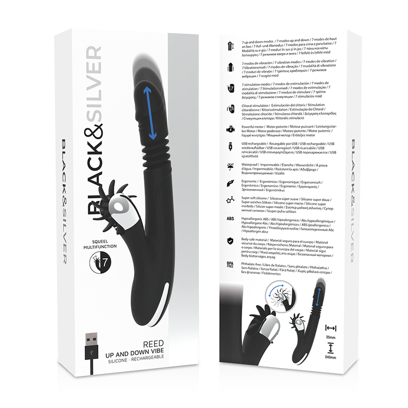 BLACK&SILVER - VIBRA SU E GIÙ CON CANNA DI CONIGLIO – Rotatori vibranti – foto 8