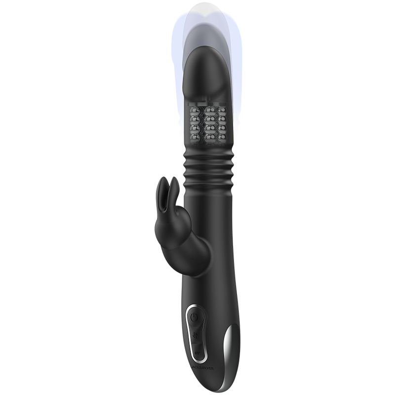 BLACK&SILVER - KENJI VIBRATORE RABBIT UP & DOWN + TELECOMANDO WATCHME – Telecomando – foto 3