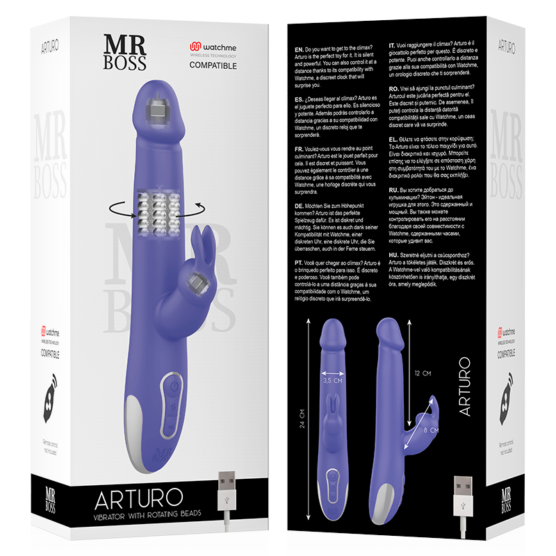 MR BOSS - ARTURO VIBRATORE E ROTATORE + TELECOMANDO WATCHME – Telecomando – foto 7