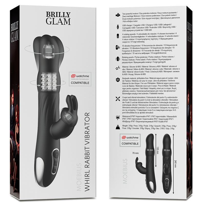 BRILLY GLAM - MOEBIUS VIBRATORE RABBIT E ROTATORE + TELECOMANDO WATCHME – Telecomando – foto 7