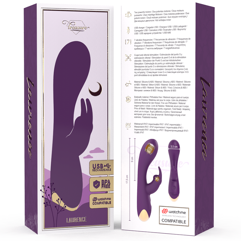 TREASURE - LAURENCE VIBRATORE RABBIT + TELECOMANDO WATCHME – Vibratori HI-TECH – foto 3