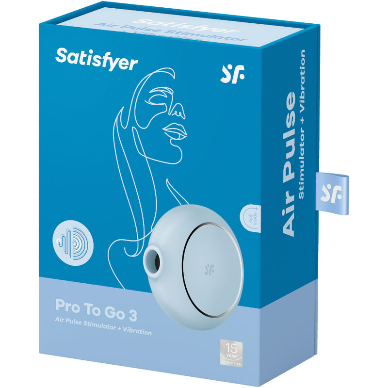 SATISFYER - STIMOLATORE E VIBRATORE A DOPPIO PRO TO GO 3 BLU – Stimolatore dell'aria nessuna vibrazione – foto 5