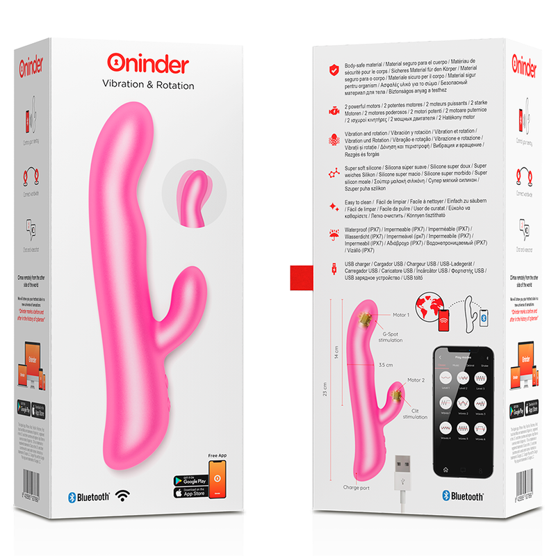 ONINDER - OSLO VIBRAZIONE E ROTAZIONE ROSA - APP GRATUITA – Vibratori con APP – foto 7