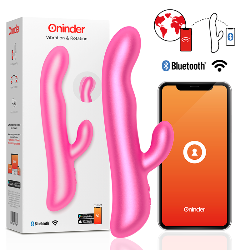 ONINDER - OSLO VIBRAZIONE E ROTAZIONE ROSA - APP GRATUITA – Vibratori con APP