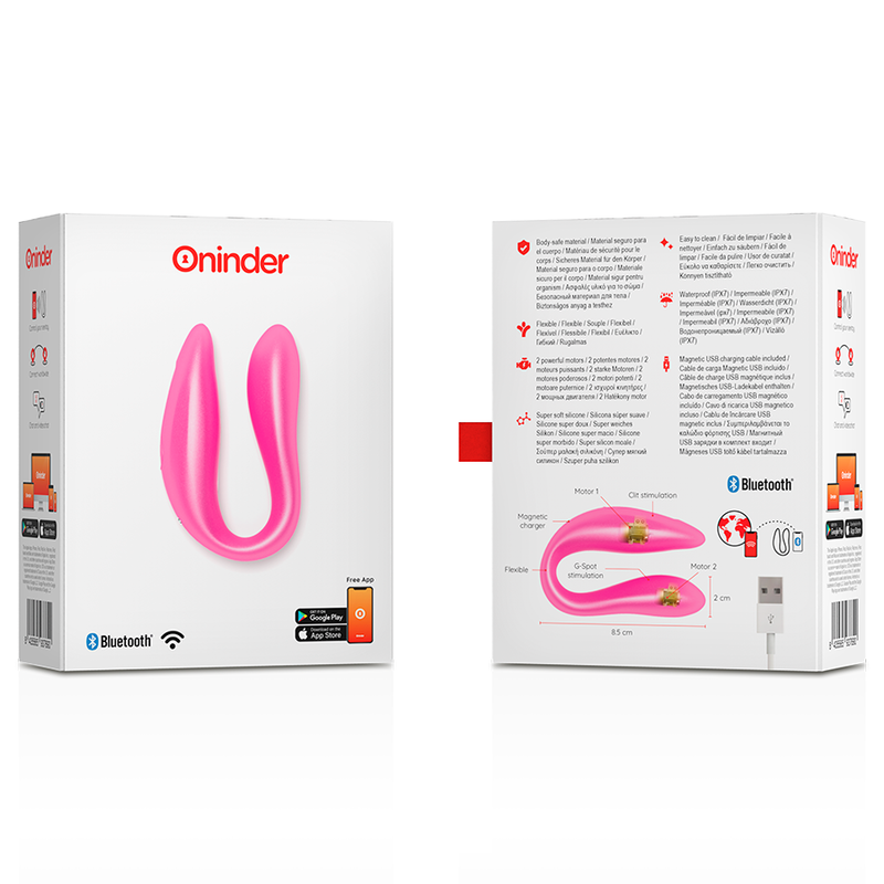ONINDER - STIMOLATORE DEL PUNTO G E DEL CLITORALE LISBOA ROSA - APP GRATUITA – Vibratori con APP – foto 6