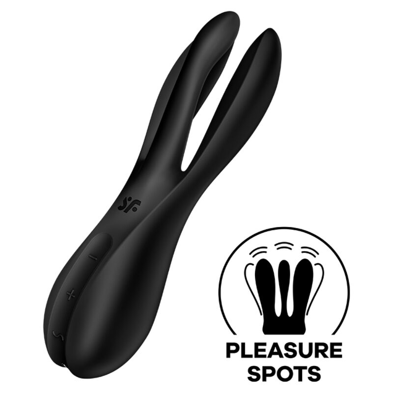 SATISFYER - VIBRATORE THREESOME 2 NERO – Per il clitoride – foto 2