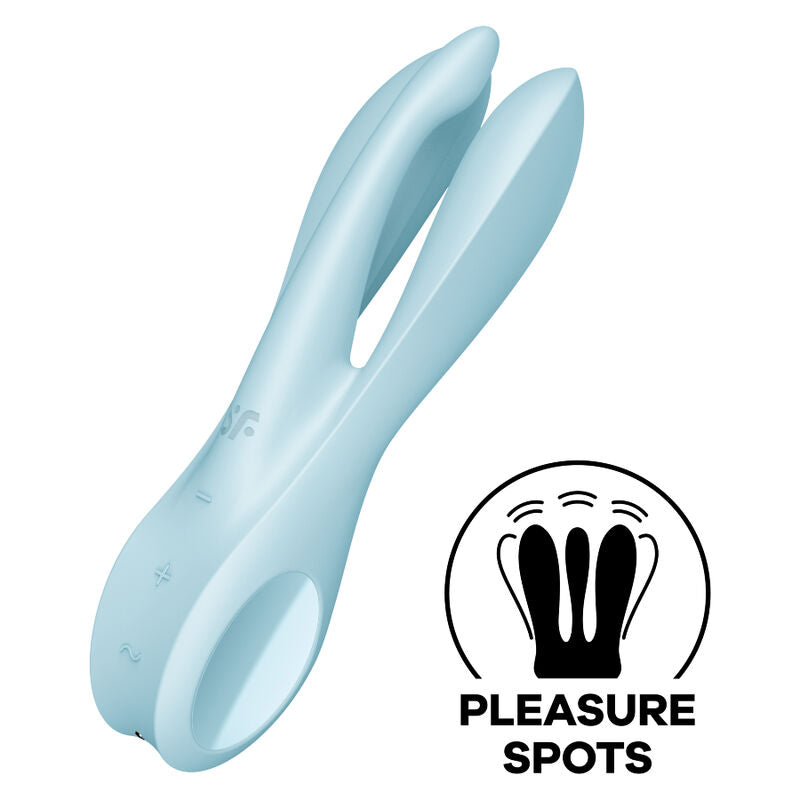 SATISFYER - THREESOME 1 VIBRATORE BLU – Per il clitoride – foto 2
