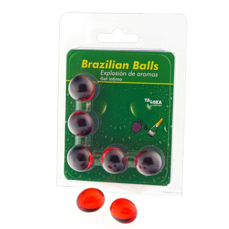 TALOKA - 5 SFERE BRASILIANE GEL INTIMO FRAGOLE E CHAMPAGNE – Palle brasiliane – foto 2