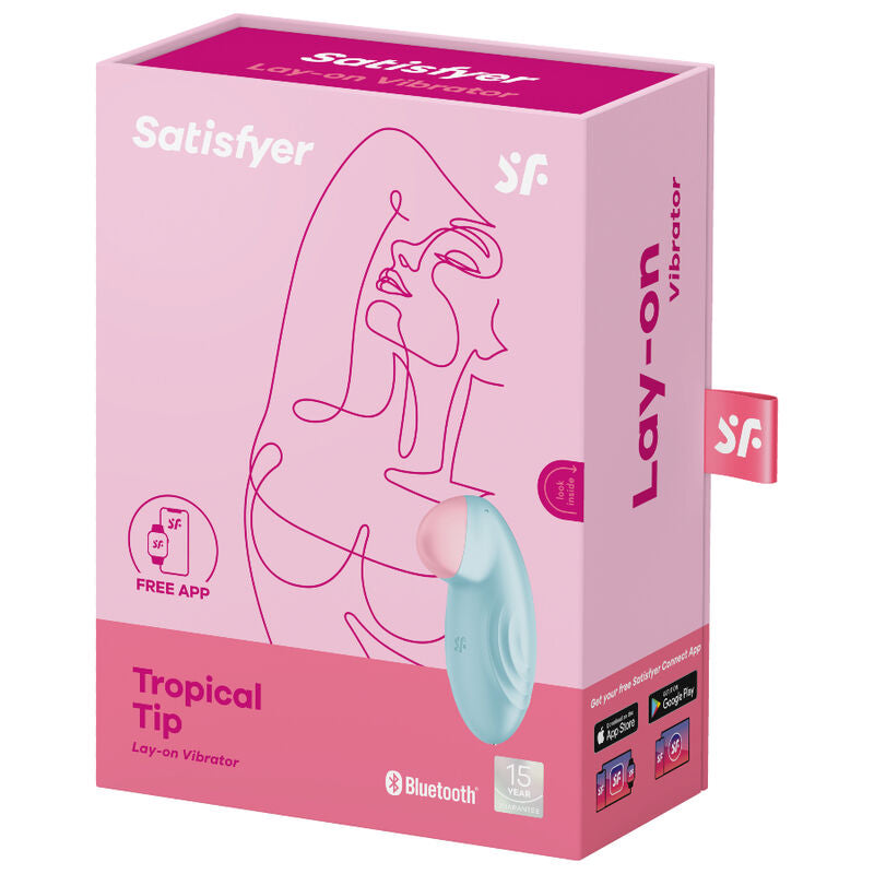 SATISFYER - VIBRATORE DA LAY-ON TROPICAL TIP BLU – Vibratori clitoridei da posare – foto 5