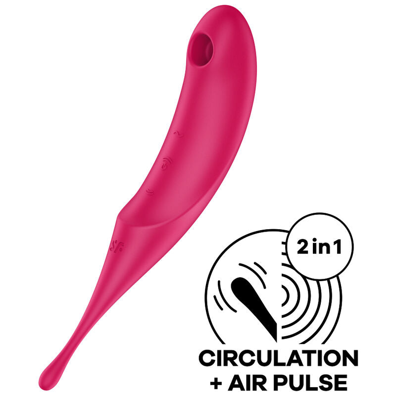 SATISFYER - STIMOLATORE E VIBRATORE TWIRLING PRO AIR PULSE ROSSO – Stimolatore dell'aria nessuna vibrazione