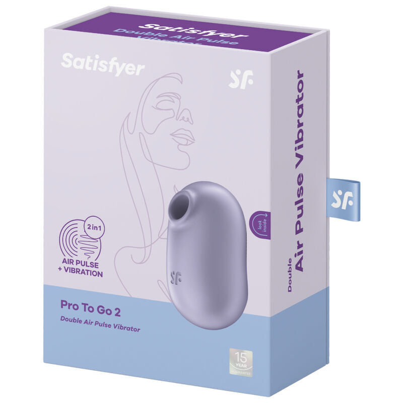 SATISFYER - PRO TO GO 2 DOPPIO STIMOLATORE E VIBRATORE VIOLA – Stimolatore dell'aria nessuna vibrazione – foto 5