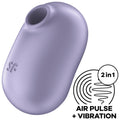 SATISFYER - PRO TO GO 2 DOPPIO STIMOLATORE E VIBRATORE VIOLA – Stimolatore dell'aria nessuna vibrazione