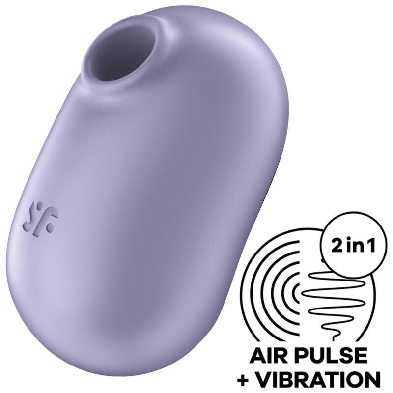 SATISFYER - PRO TO GO 2 DOPPIO STIMOLATORE E VIBRATORE VIOLA – Stimolatore dell'aria nessuna vibrazione
