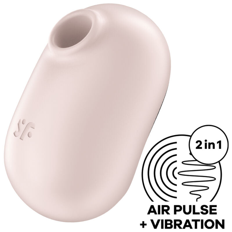 SATISFYER - PRO TO GO 2 DOPPIO STIMOLATORE E VIBRATORE BEIGE – Stimolatore dell'aria nessuna vibrazione