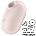 SATISFYER - PRO TO GO 2 DOPPIO STIMOLATORE E VIBRATORE BEIGE – Stimolatore dell'aria nessuna vibrazione