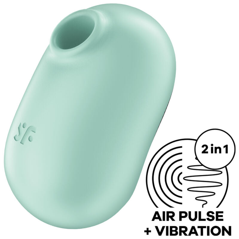 SATISFYER - PRO TO GO 2 DOPPIO STIMOLATORE E VIBRATORE VERDE – Stimolatore dell'aria nessuna vibrazione