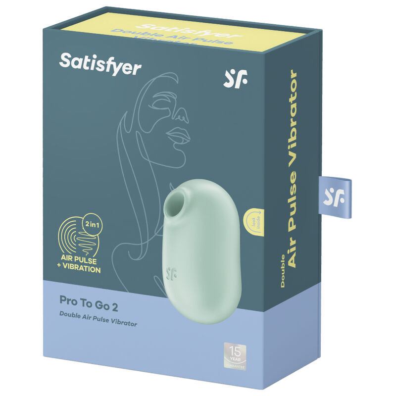 SATISFYER - PRO TO GO 2 DOPPIO STIMOLATORE E VIBRATORE VERDE – Stimolatore dell'aria nessuna vibrazione – foto 5