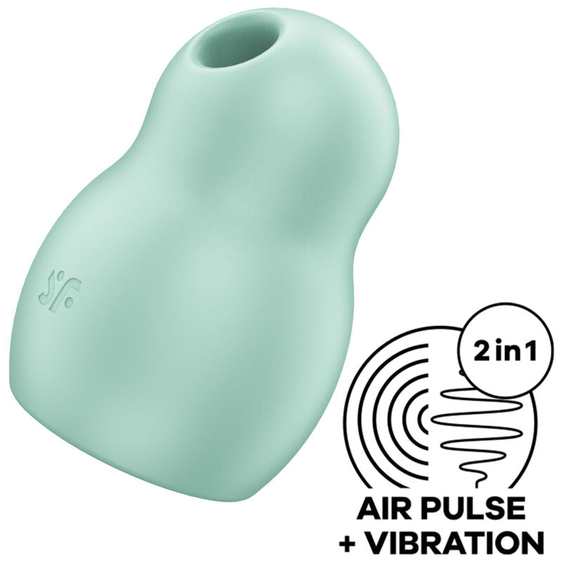 SATISFYER - PRO TO GO 1 DOPPIO STIMOLATORE E VIBRATORE VERDE – Stimolatore dell'aria nessuna vibrazione