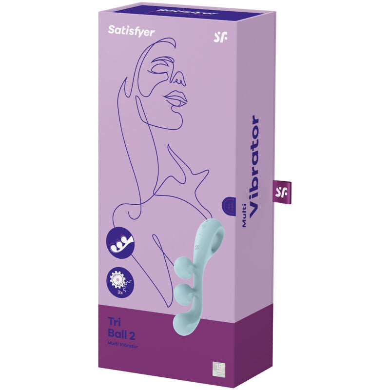 SATISFYER - MULTI VIBRATORE TRI BALL 2 BLU – Vibratori di coniglio – foto 4