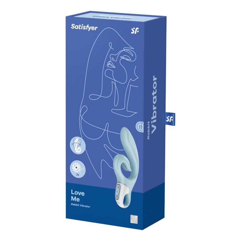 SATISFYER - LOVE ME RABBIT VIBRAZIONE BLU – Vibratori di coniglio – foto 5