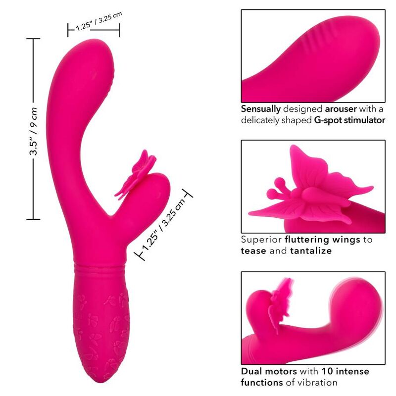 CALEXOTICS - BUTTERFLY KISS FLUTTER ROSA – Vibratori di coniglio – foto 3