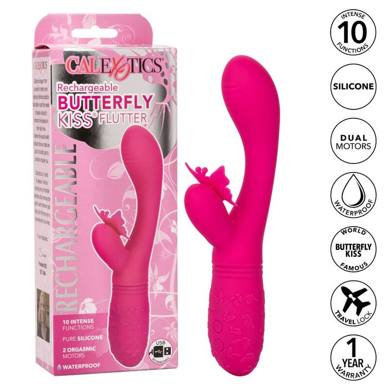 CALEXOTICS - BUTTERFLY KISS FLUTTER ROSA – Vibratori di coniglio – foto 2