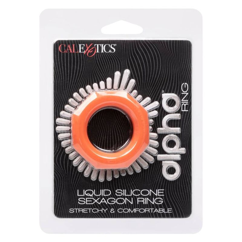 CALEXOTICS - ANELLO ALPHA SEXAGON ARANCIONE – Cockring senza vibrazione – foto 8
