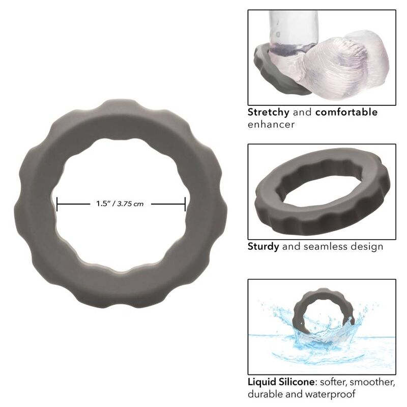 CALEXOTICS - ALFA ANELLO ERETTO GRIGIO – Cockring senza vibrazione – foto 3
