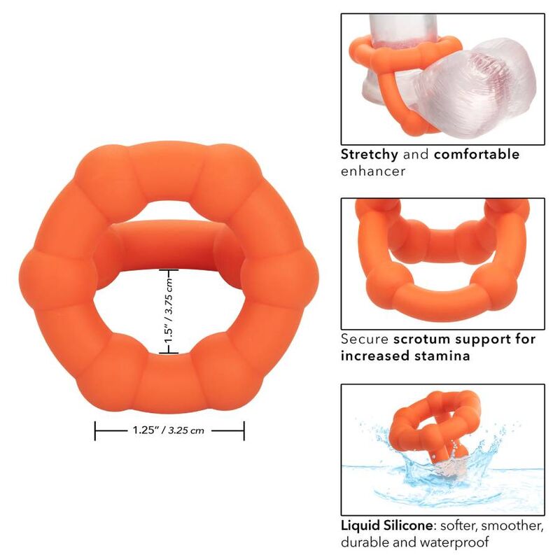 CALEXOTICS - ALPHA ALL STAR ANELLO ARANCIONE – Cockring senza vibrazione – foto 3