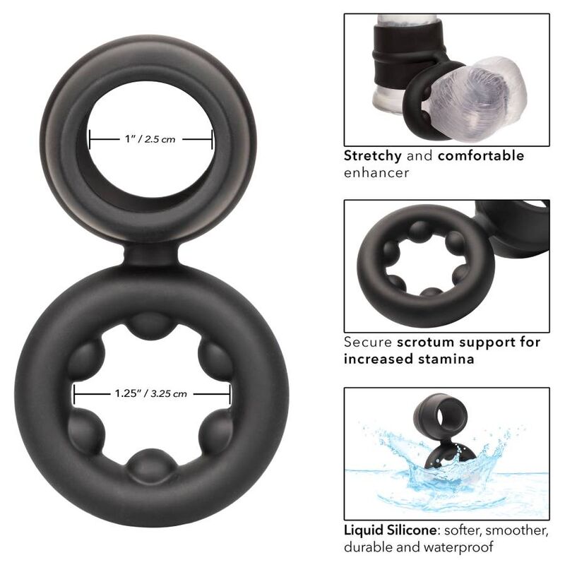 CALEXOTICS - ANELLO ALPHA DUAL MAGNUM NERO – Cockring senza vibrazione – foto 3