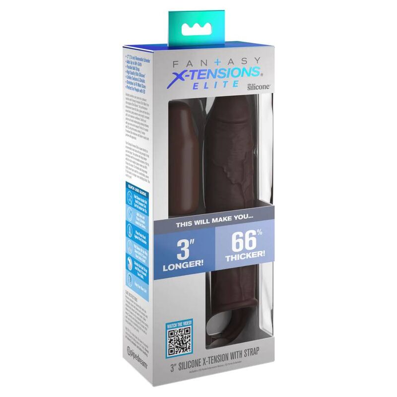 FANTASY X- TENSIONS - PIPEDREAMS ESTENSIONE CON CINTURINO 17,78 CM MARRONE – Copri pene con estensione