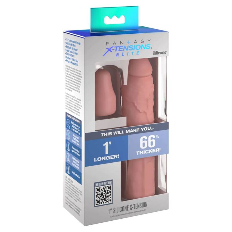 FANTASY X- TENSIONS - PIPEDREAMS MANICA 17,78 CM + 2,54 CM PLUG SKIN – Copri pene con estensione