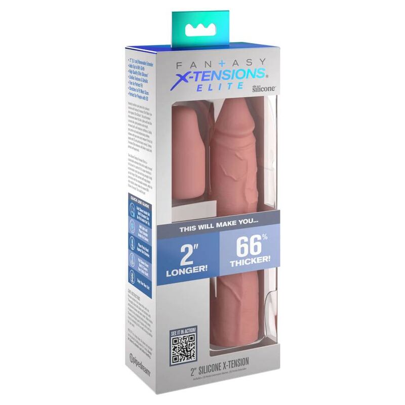 FANTASY X- TENSIONS - PIPEDREAMS SLEEVE 20,32 CM + 5,00 CM POLLICE PLUG SKIN – Copri pene con estensione