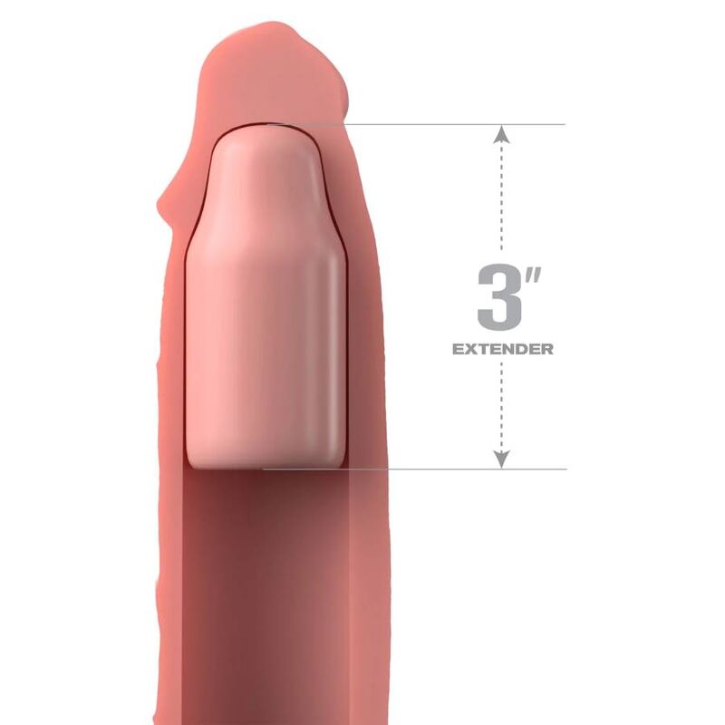 FANTASY X- TENSIONS - PIPEDREAMS MANICOTTO 22,86 CM + 7,62 CM PELLE DI SPINA – Copri pene con estensione – foto 3