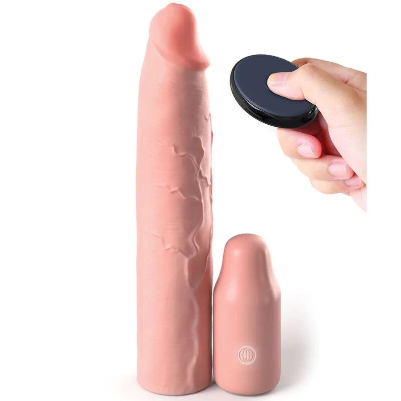 FANTASY X- TENSIONS - PIPEDREAMS SLEEVE 22,86 CM + 7,62 CM PLUG REMOTE SKIN – Copri pene con estensione – foto 2