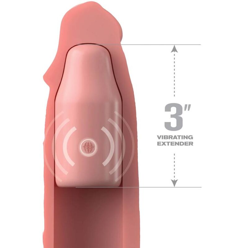 FANTASY X- TENSIONS - PIPEDREAMS SLEEVE 22,86 CM + 7,62 CM PLUG REMOTE SKIN – Copri pene con estensione – foto 3