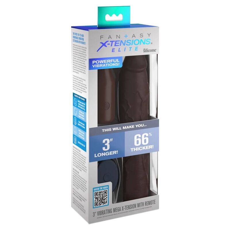 FANTASY X- TENSIONS - PIPEDREAMS MANICOTTO 22,86 CM + 7,62 CM SPINA TELECOMANDO MARRONE – Copri pene con estensione