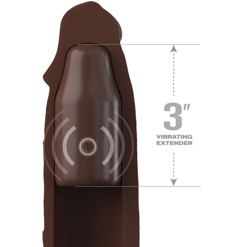 FANTASY X- TENSIONS - PIPEDREAMS MANICOTTO 22,86 CM + 7,62 CM SPINA TELECOMANDO MARRONE – Copri pene con estensione – foto 3