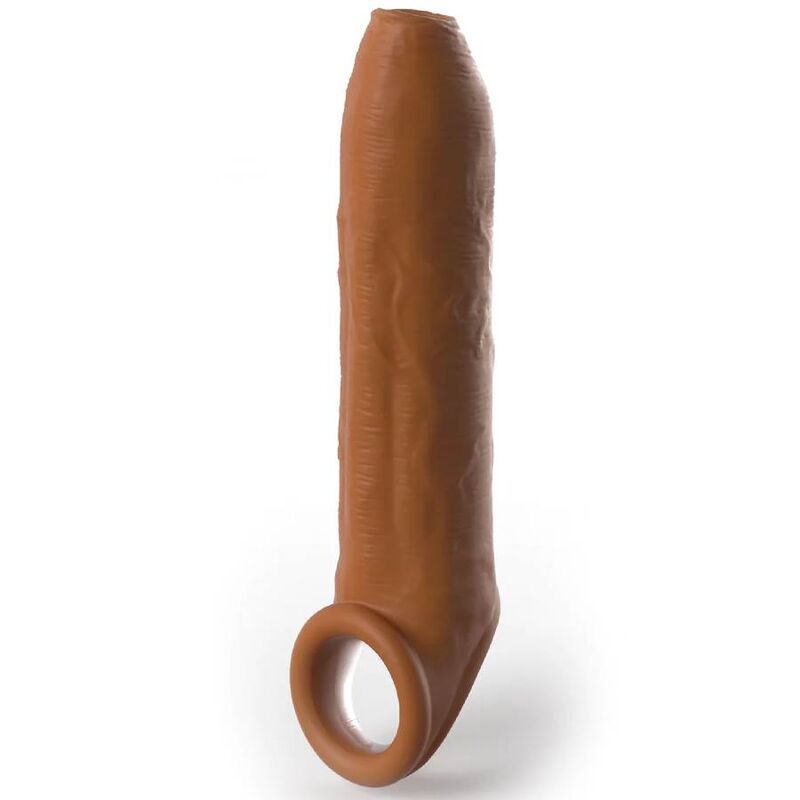 PIPEDREAMS - MANICA UNCUT 17,78 CM W CINTURINO CARAMELLO – Copri pene con estensione – foto 2