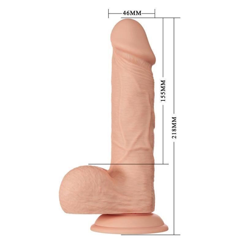 BAILE - BELLISSIMO INCONTRO DILDO REALISTICO FLESSIBILE BAHAMUT 21.8 CM NATURALE – Falli senza vibrazioni – foto 6