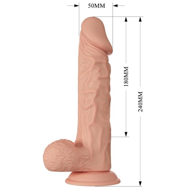 BAILE - BELLISSIMO INCONTRO DILDO REALISTICO FLESSIBILE BURAQ 24 CM NATURALE – Falli senza vibrazioni – foto 6