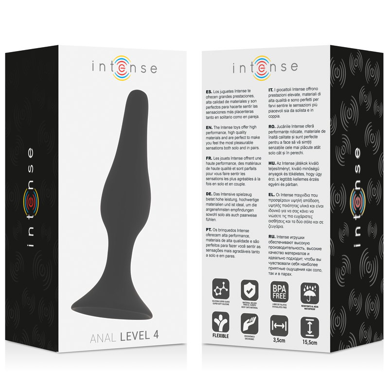 INTENSE - ANALE LIVELLO 4 15,5 CM NERO – Tappi anali – foto 4