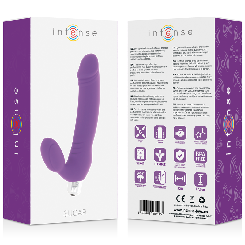 INTENSE - ZUCCHERO SETTE VELOCIT SILICONE LILLA – Vibratori di coniglio – foto 6