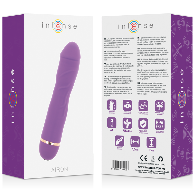 INTENSE - AIRON 20 VELOCIT SILICONE LILLA – Classici vibratori anali o vaginali – foto 4