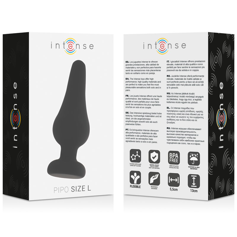 INTENSE - PLUG ANALE PIPO L SILICONE NERO 13 CM – Tappi anali – foto 4