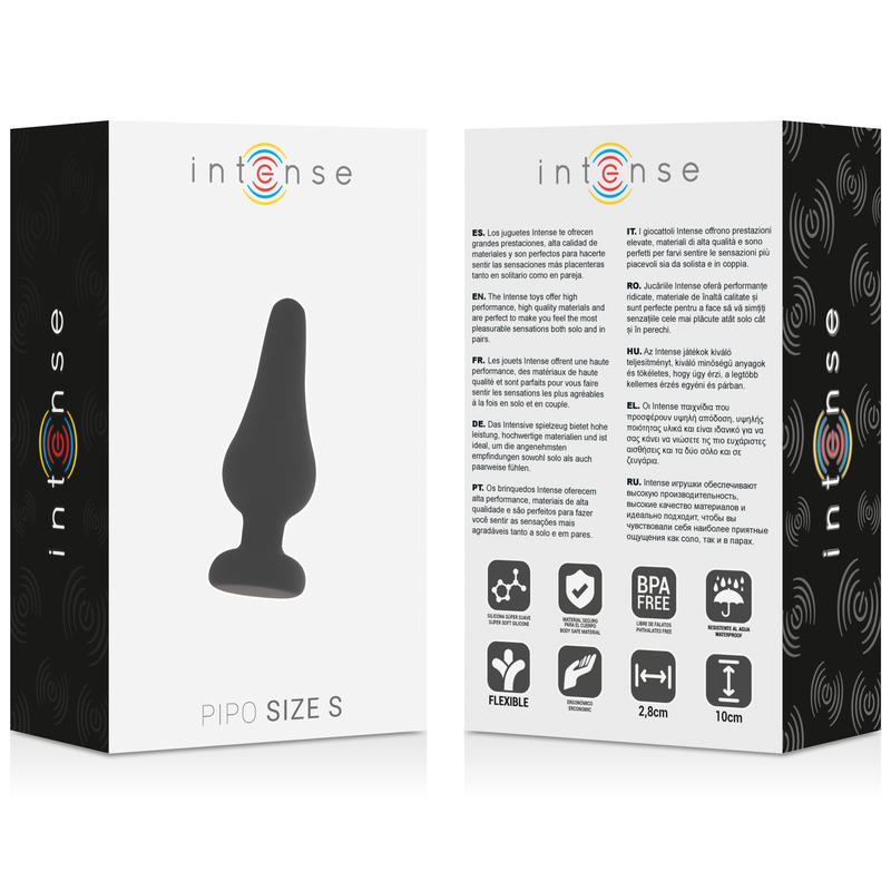 INTENSE - PLUG ANALE PIPO S SILICONE NERO 9,8 CM – Tappi anali – foto 4
