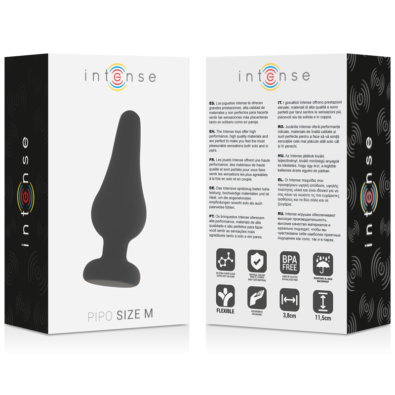 INTENSE - PLUG ANALE PIPO M SILICONE NERO 11 CM – Tappi anali – foto 4