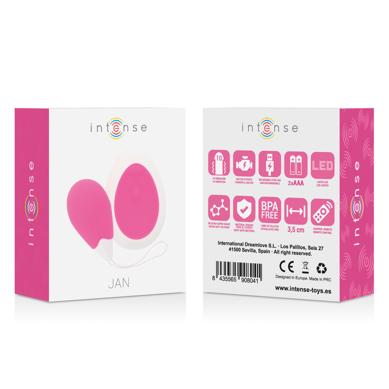 INTENSE - TELECOMANDO VIBRATORE JAN EGG ROSA – Telecomando – foto 8